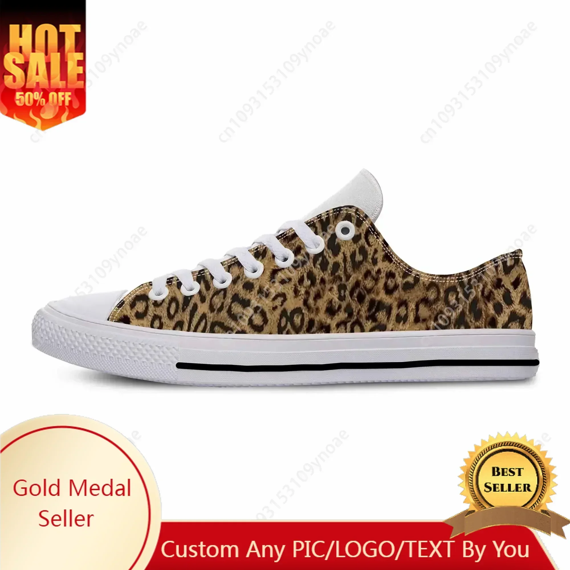 Animal Panther Leopard Print Skin Pattern Fashion Casual Cloth Shoes Low Top Comfortable Breathable 3D Print Men Women Sneakers