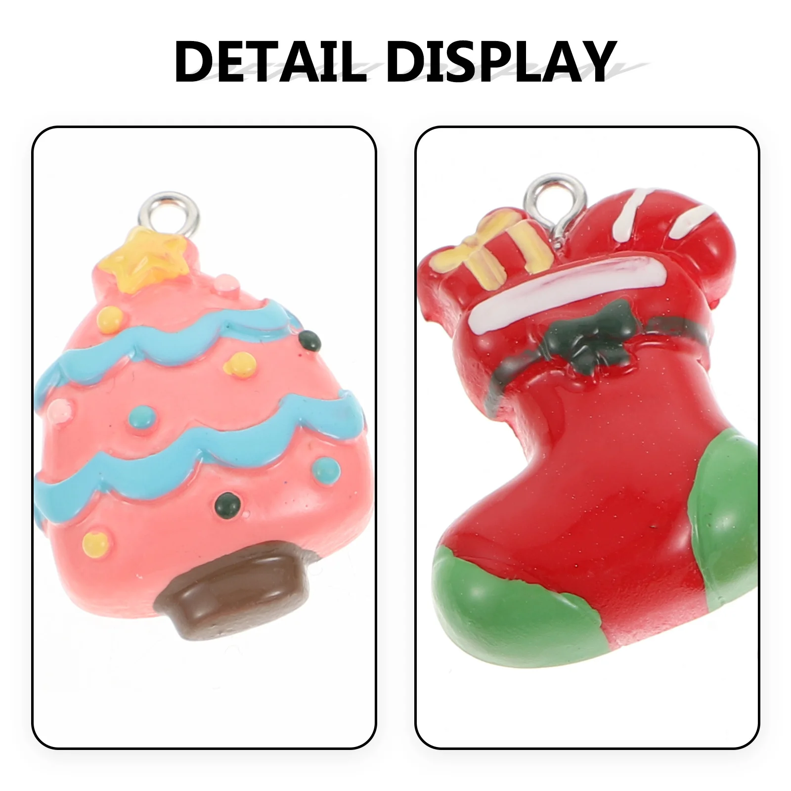 

20 Pcs Christmas Jewelry Findings Resin Pendant Ornaments Decor Xmas Pendants Charm Party Charms