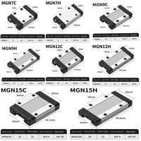2 unids/set MGN12H MGN12C MGN7H MGN7C MGN9H MGN9C MGN15H MGN15C bloque de carro negro ajuste MGN9 MGN7 MGN12 guía lineal en miniatura