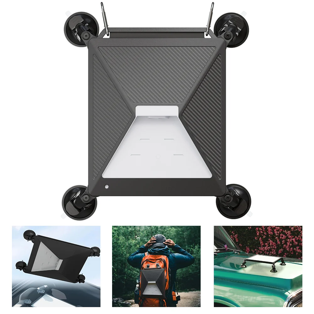 For Starlink Mini Silicone Protective Case Dish with 4 Suction Cups 2 Carabiners for Rv Boat Car Roof Hiking Outdoor