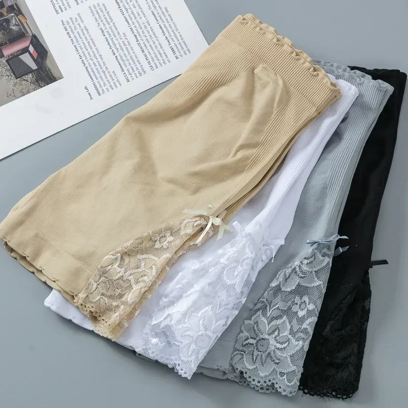 Safety Short Pants Thin Seamless Lace Leggings High Waist Hip-lifting Pants Ice Silk Panties Summer Underwear Accessories