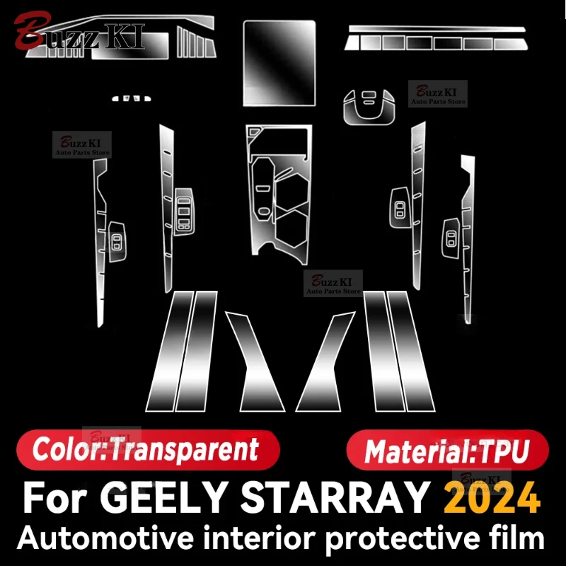 For GEELY STARRAY / ATLAS 2023 2024 Anti-scratch Car Interior Center Console Media Dashboard Navigation TPU Protector Film