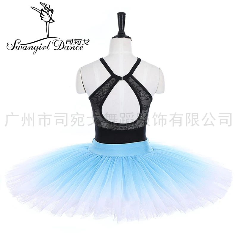 New Adult Gradient Pancake Half Ballet Tutu Firm Tulle Practice Tutu Skirts Kid Platter Purple BT4012