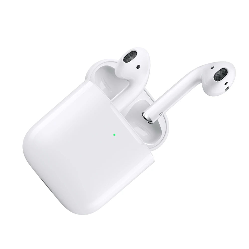 سماعة أذن Apple AirPods الجيل الثاني من سماعة بلوتوث لاسلكية مع صندوق شحن لاسلكي شريحة H1 لهاتف IPhone الأصلي المجدد