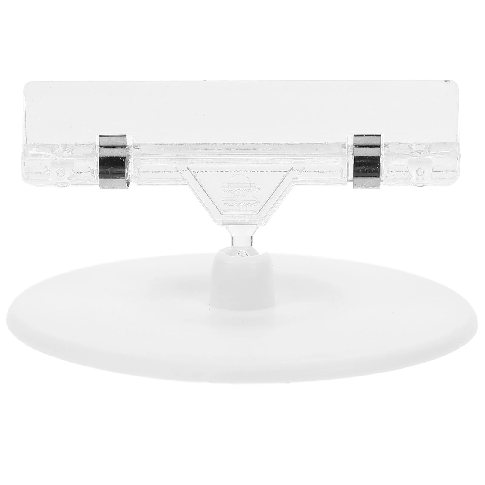 

5pcs Price Advertising Clips Supermarket Retail Display Signs Clear White 360 Degree Rotation Sign Clips Document