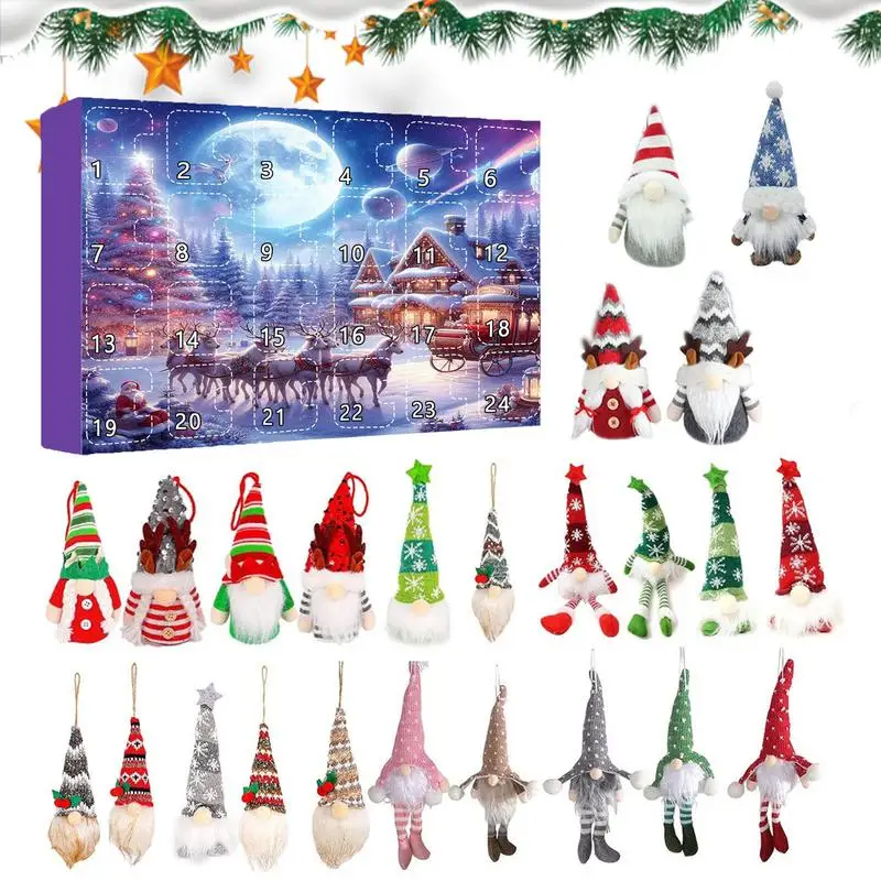 2024 Christmas Gnome Pendant Countdown Calendar Christmas Countdown Calendar With Collectible Gnome Dolls Pendant 24 Days Of Fun