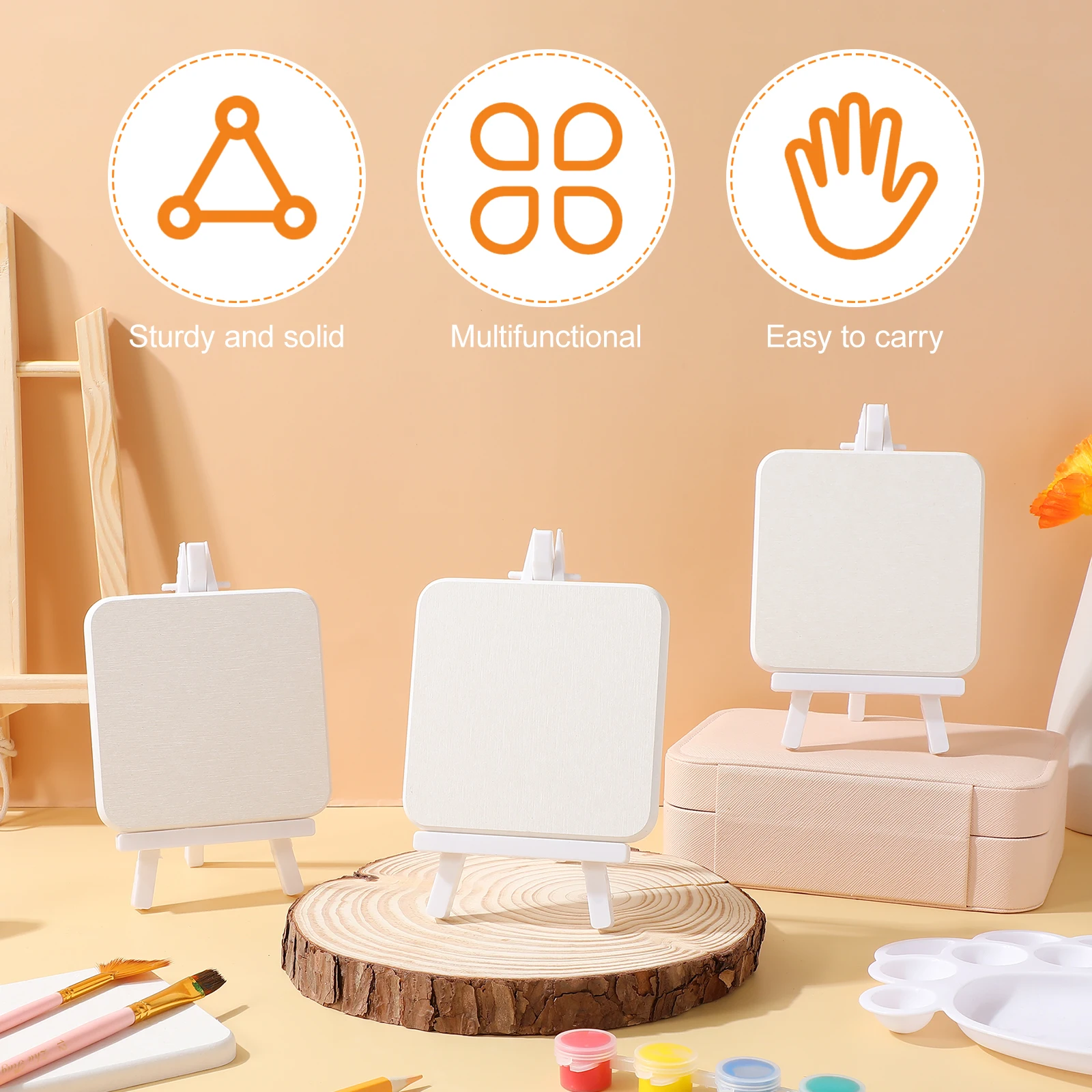 Caballete con trípode de exhibición pequeño, soporte para proyectos de arte de pintura, decoración de exposición de bocetos de escritorio, 10 Uds.