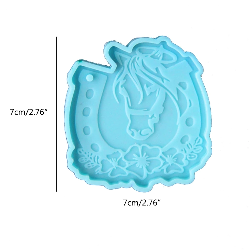 Resin Silicone Horseshoe Blossom Mold Keychain Soap Casting Mould for UV Epoxy Resin Crafting Pendant Making DIY Crafts