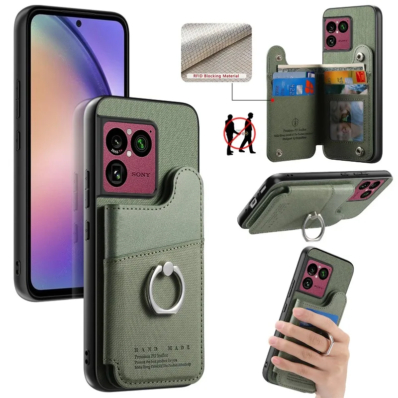 Cover For Sony Xperia 1VIII PU Leather Flip Wallet Card Slot Case For Sony Xperia 1 VIII Magnetic Ring Holder Shockproof Bumper