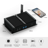 Mini Industrial PC HYSTOU Intel Core i5-4200U i7-4500U Fanless Computer Free Shipping Bluetooth 4.2 Dual Lan 6 USB