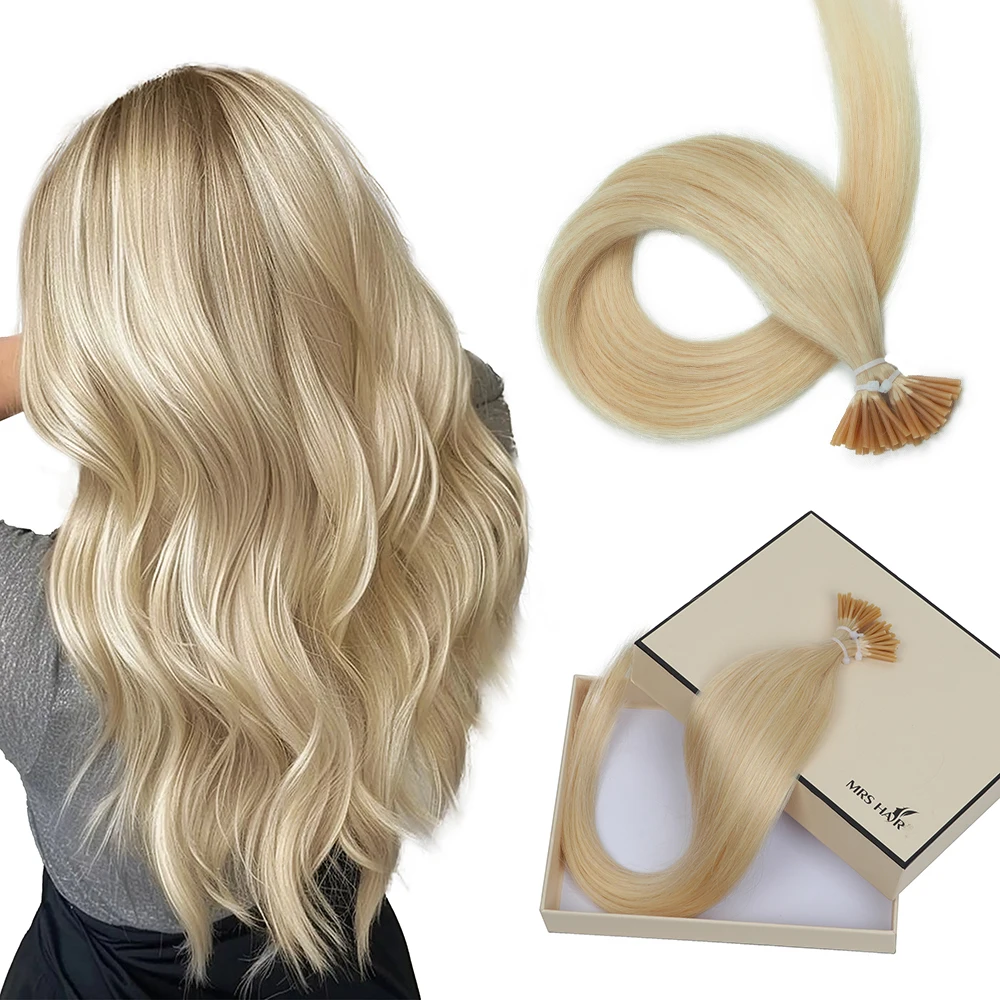 

MRS HAIR I Tip Наращивание волос Человеческие волосы Прямые наращивание волос 50 шт./компл. Капсула Кератин Натуральное наращивание человеческих волос Fusion