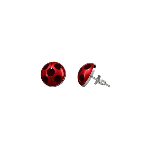 Miracle Girl Ladybug Reddy Tikki Earrings Peach Pink Elf Treasure Earrings Cartoon Peripheral Jewelry 2024