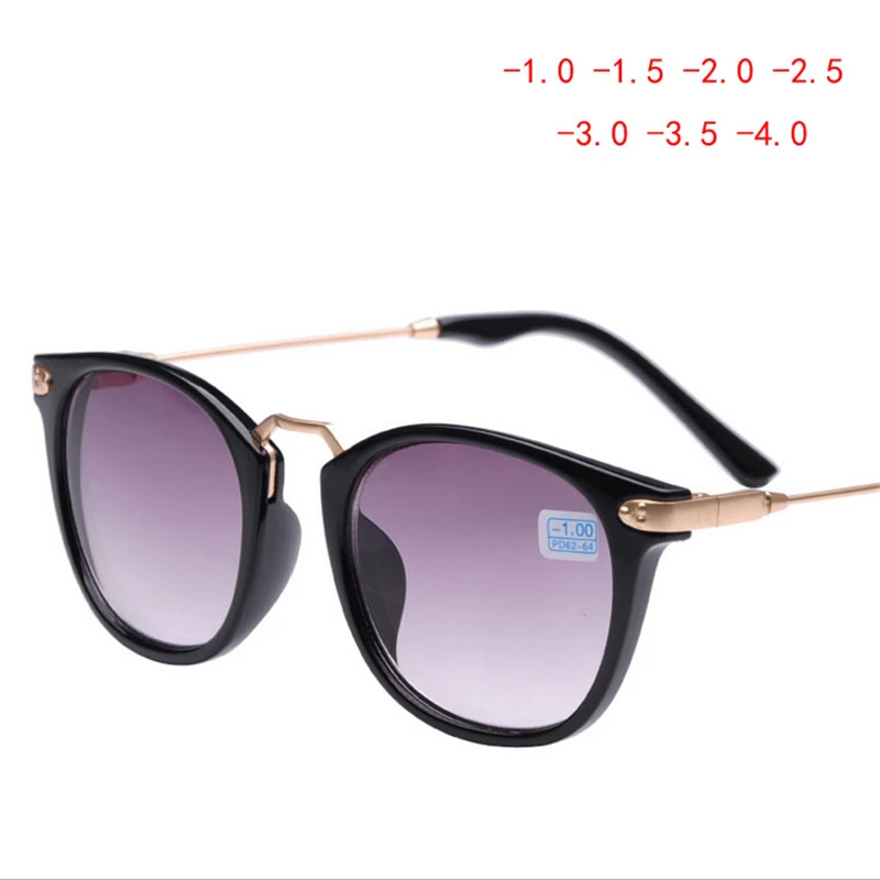 

Oval Finished Myopia Sunglasses With Degree Fashion Metal Legs Short-sight Eyeglasses Diopter -1.0 -1.5 -2.0 -2.5 -3.0 -3.5 -4.0