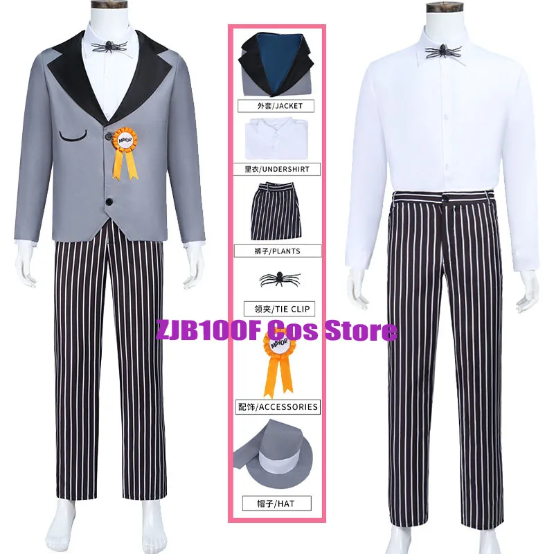 

Nightmare Mayor Cosplay Anime Cosplay Costume Man Jack Mayor Uniform Clothes Hat Suit Halloween Christmas Party Outfit for Men