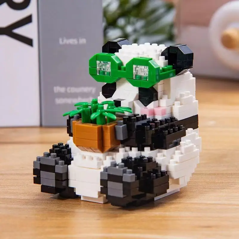 Creatieve Diy Assemable Dier Schattige Mini Chinese Stijl Dier Panda Bouwsteen Educatief Jongen Speelgoed Voor Kinderen Model Bakstenen