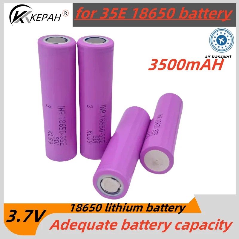 100% New Original Foot capacity For 35e 3500mAh 20A discharge INR18650 35E 3500mAh 18650 battery Li-ion 3.7v rechargable Battery