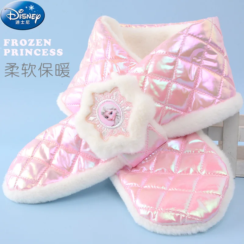 

Disney Girl's Scarf Anna and Elsa Winter Keep Warm Plush Fur Gradient Color Kawaii Frozen Princess Elsa Neck Scarfs for Children