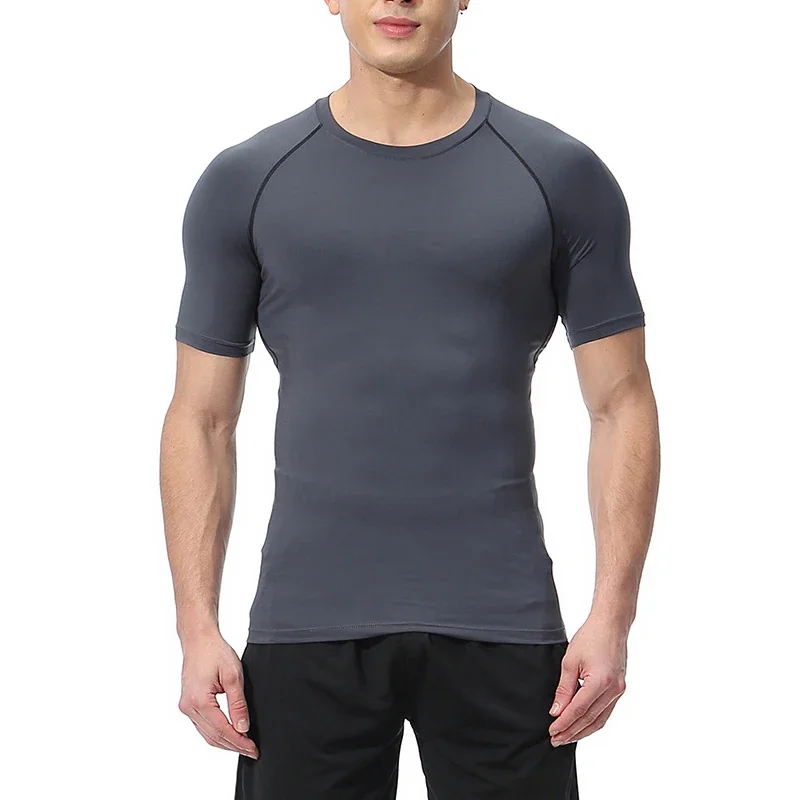 Pop Quick-drying Tights Men's Sports T-shirt Summer Running Round Neck Basketball Training Clothes Stretch Short Sleeves T-shirt