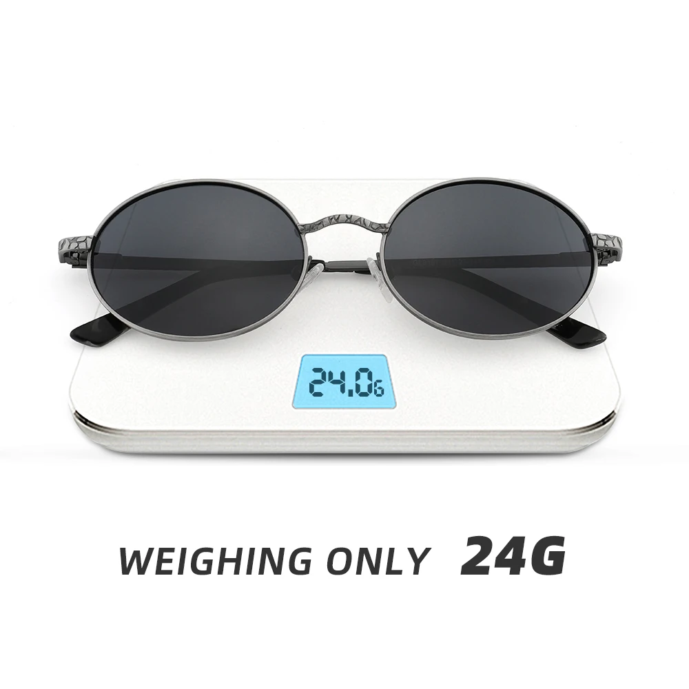 Retro Oval Metal Polarized Sunglasses for Women Men Small Trendy 90s Vintage Sun Shades Aesthetic Luxury Brand Designer Glasses