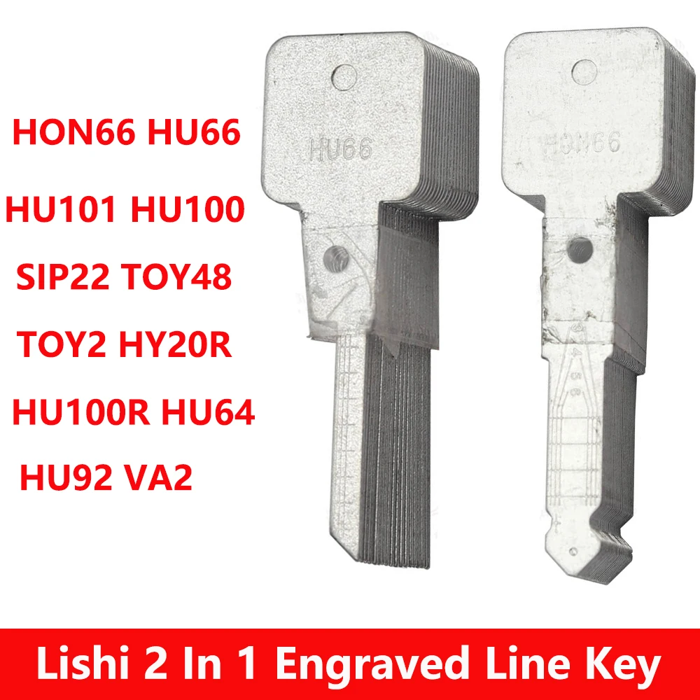 20PCS/LOT Original Engraved Line Key Lishi 2 In 1 Tool HON66 HU66 HU92 HU101 SIP22 TOY48 HU100 Car Key Repair Tool For Honda/VW