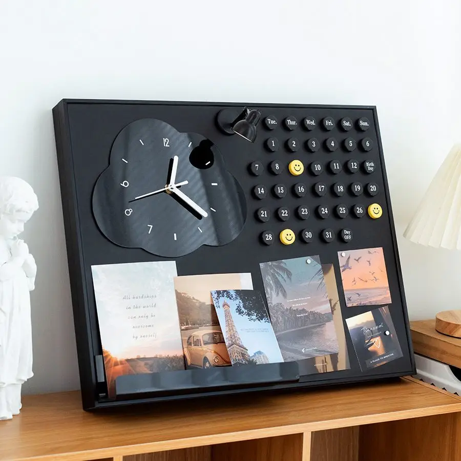 Decorative painting with clock magnetic refrigerator sticker shelf decoration