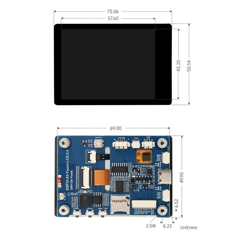 ESP32-S3 Development Board 2.8 Inch Touch Screen LVGL/GUI Supports Wifi Bluetooth SPI Interface ESP32-S3-Touch-LCD-2.8