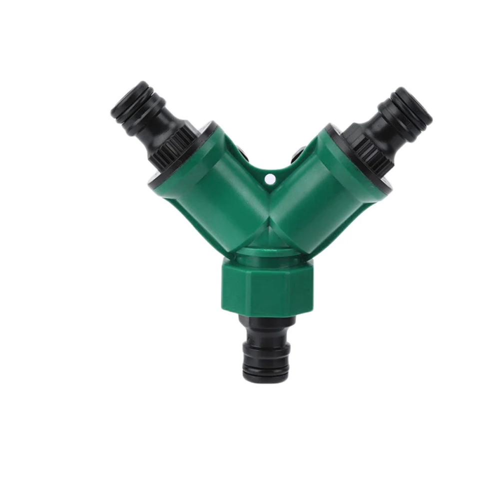 Plastic 2 Way Hose Pipe Splitter Connector Adaptor Water Diverter For Garden Irrigation Car Washing With 3/4 Inch Quick Connecto
