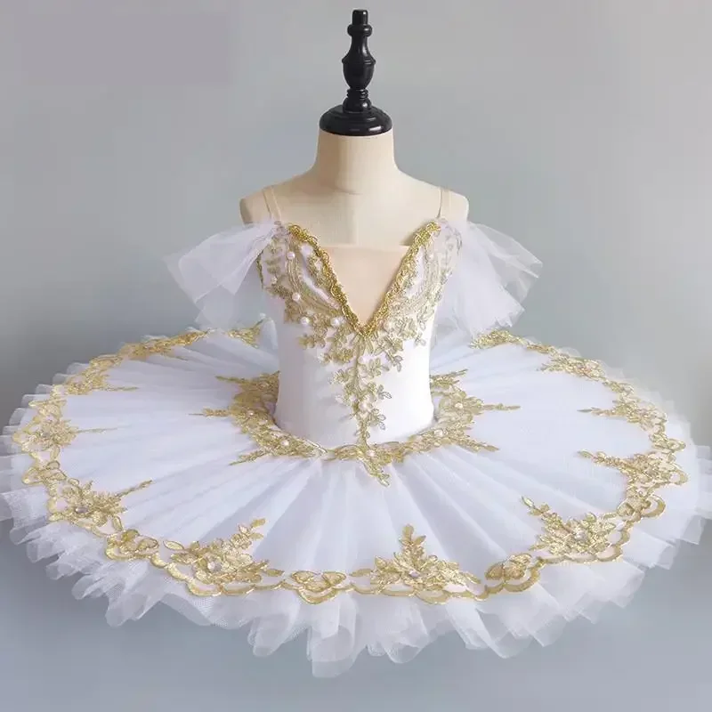 Vestido de fiesta de Ballet profesional para niña, traje de baile de princesa, panqueque azul y rosa