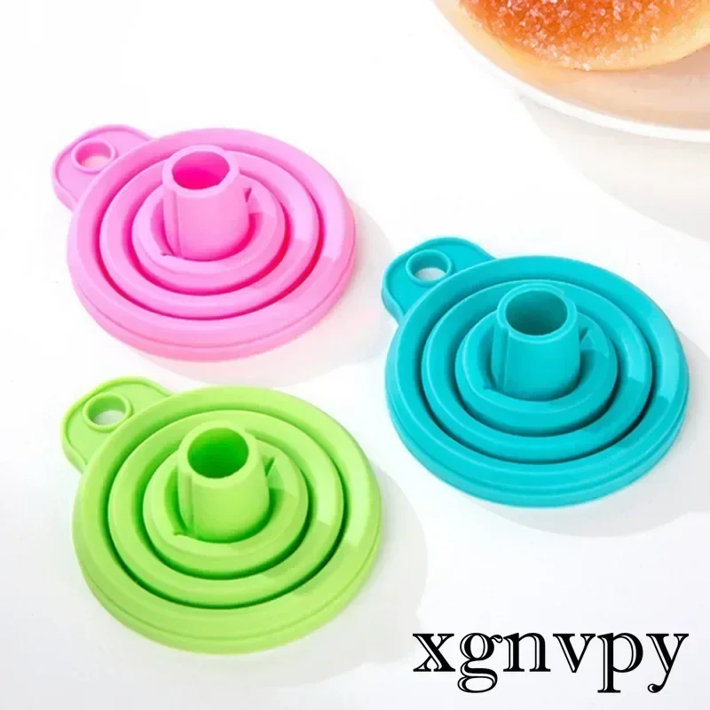 xgnvpy Household Collapsible Telescopic Funnel Kitchen Oil Spill Prevention Candy Colors High Temperature Resistant Pouring Tool