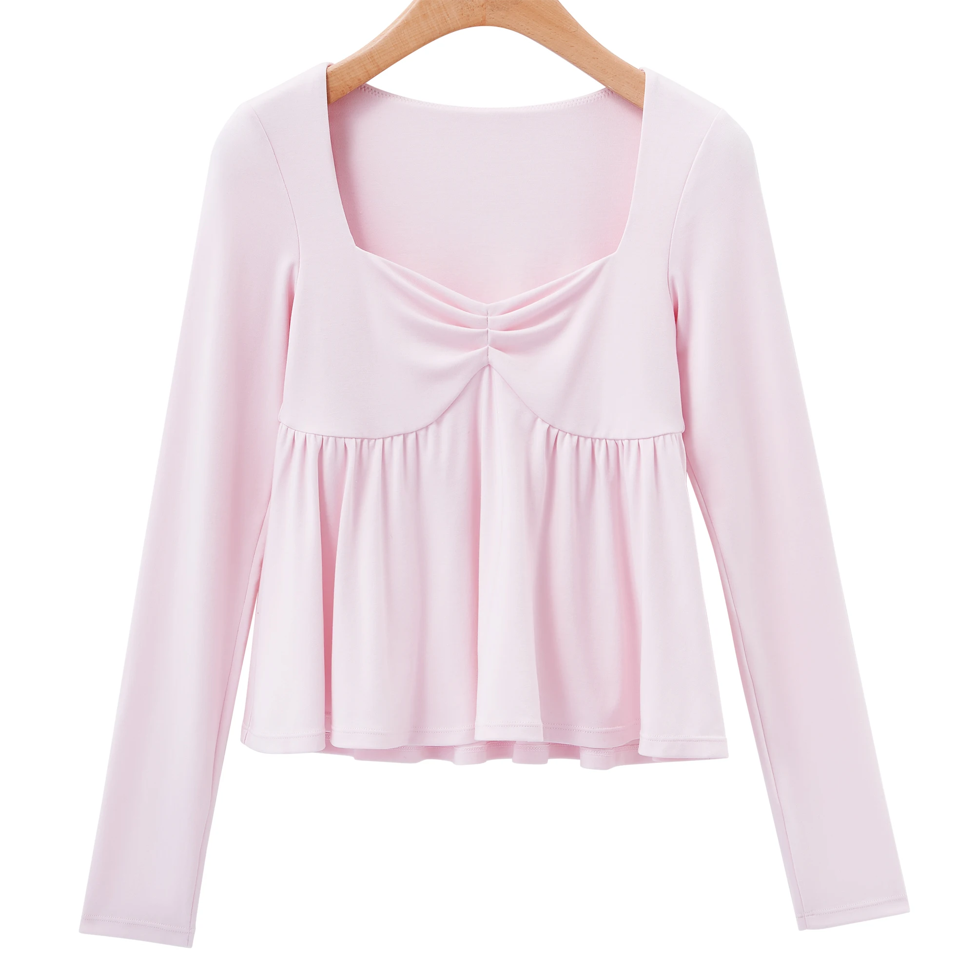 Damen Fairy Y2k Cottage T-Shirt Coquette Quadratischer Ausschnitt Langarm Babydoll Tees Herbst Frühling Vintage Kleidung Lässiger Pullover Top – Detail 29