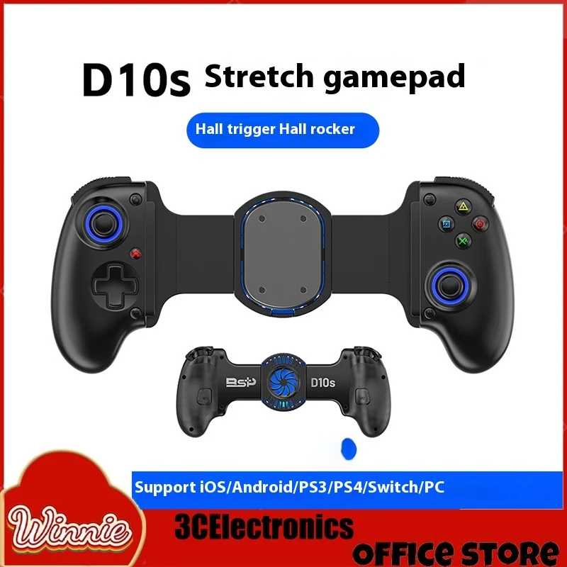 

D10 Stretching Gamepad Wireless Bluetooth Heat Sink Pc Semiconductor Portable Handheld Game Controller Customization Gift