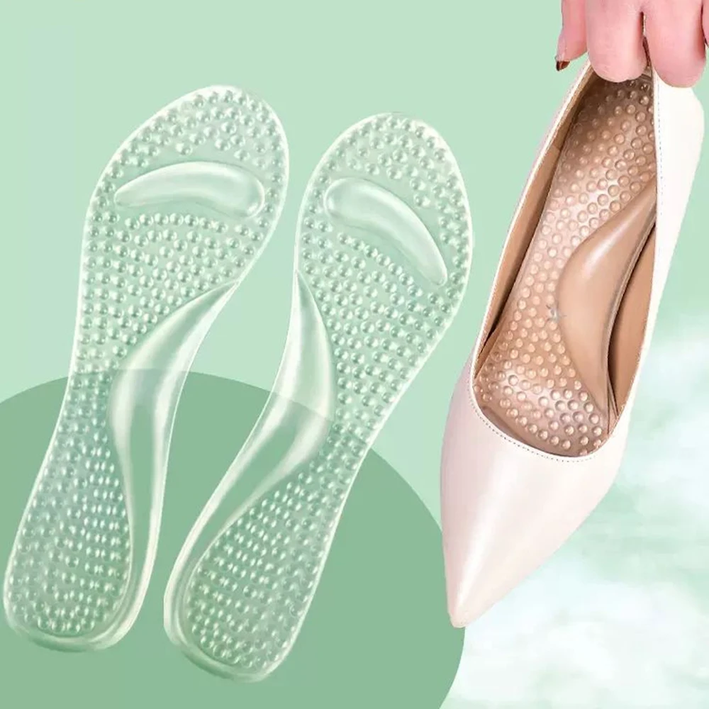 Silicone Insoles for High Heels Flat Foot Orthopedic Insoles for Shoes Woman Plantar Fasciitis Arch Support Massage Shoes Pads