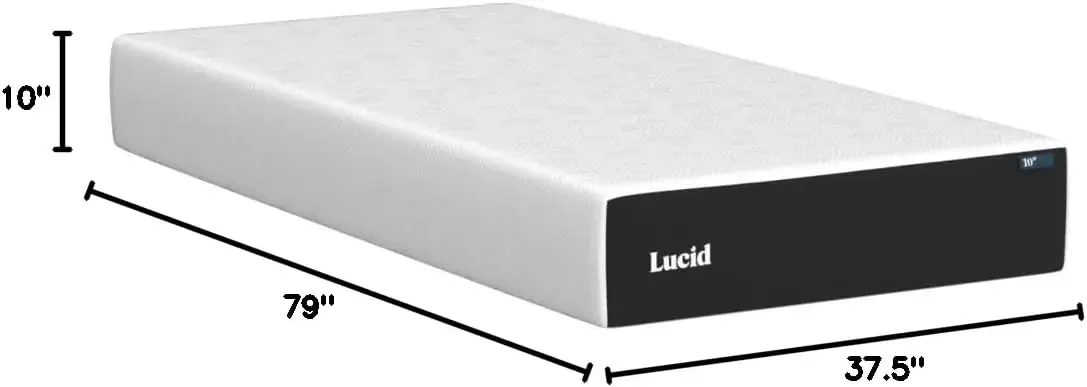 10 Inch Memory Foam Mattress  Medium Feel  Infused with Bamboo Charcoal and Gel  Bed in a Box Temperature Regulating