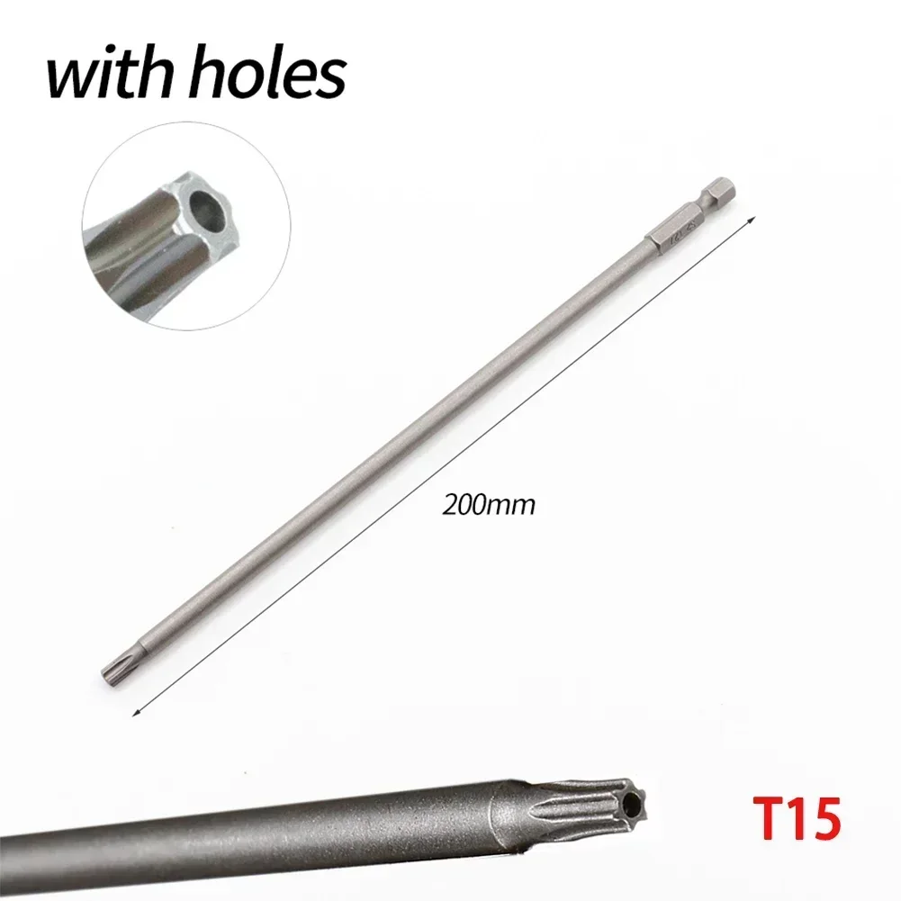 20cm Extra-Long Torx Screwdriver Bit Magnetic Security Tamper-Proof Star Electric Drill Hex Shank T8 T15 T20 T25 T27 T30 T40