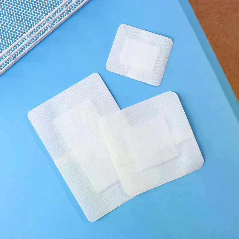 /YOV/10Pcs Wound Dressings Breathable Edge Gauze Pads Soft Non-woven Bandages Self-adhesive Wound Dressings Outdoor Elastic Tap