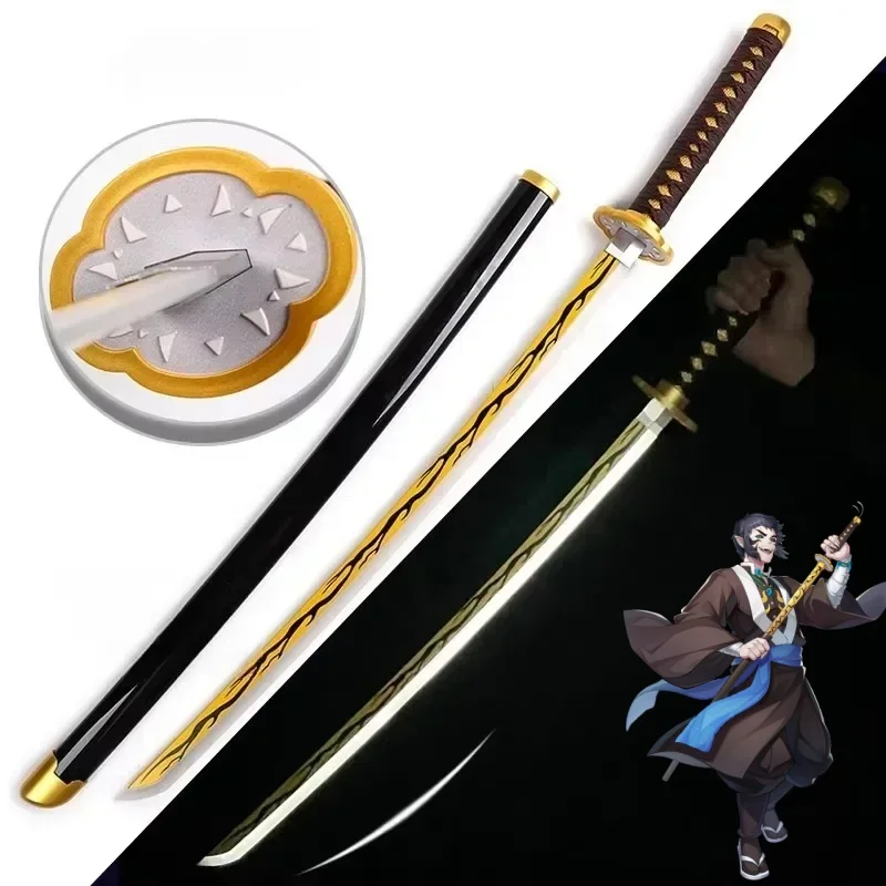 104 cm Heldere Katana LED Licht Zwaard Kimetsu Geen Yaiba Anime Cosplay Props Real Size Japanse Katana Samurai Sabel Demon Slayer