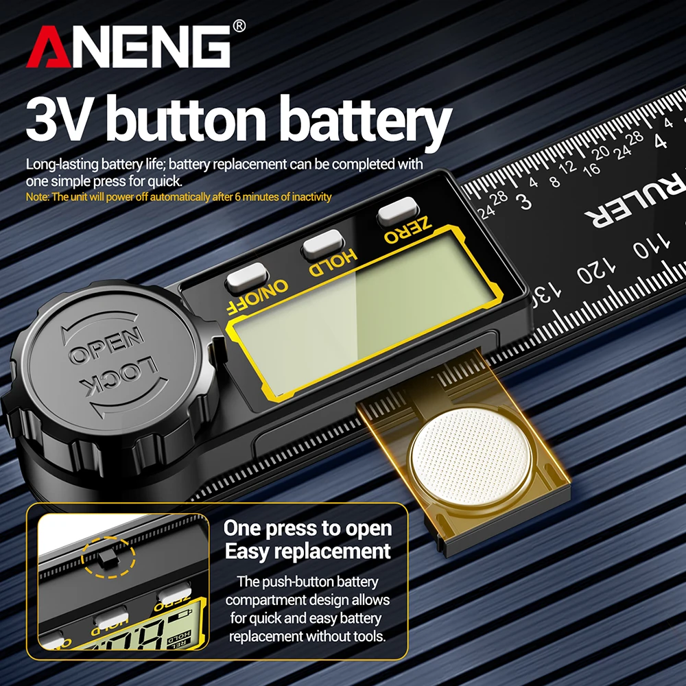 ANENG Hochpräzisions-360 ° Digitaler LCD-Winkelmesser, Winkelfinder, Holzbearbeitungswerkzeuge für Rauminspektion und -messung – Detail 20
