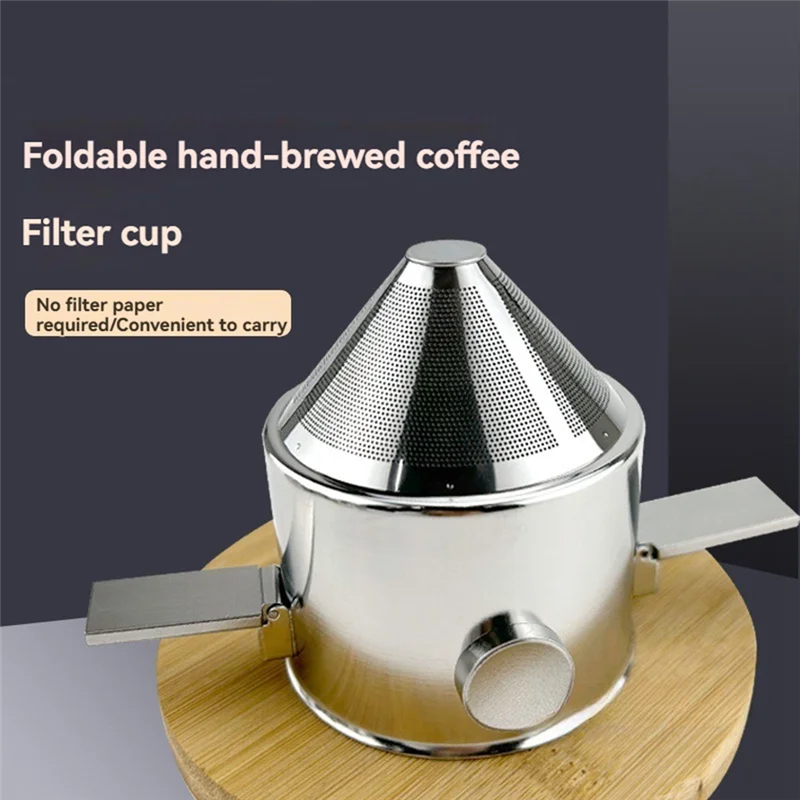 Stainless Steel Coffee Dripper Portable Pour Over Coffee Filter Reusable Slow Drip Coffee Filter For Travel Camping,Requisite