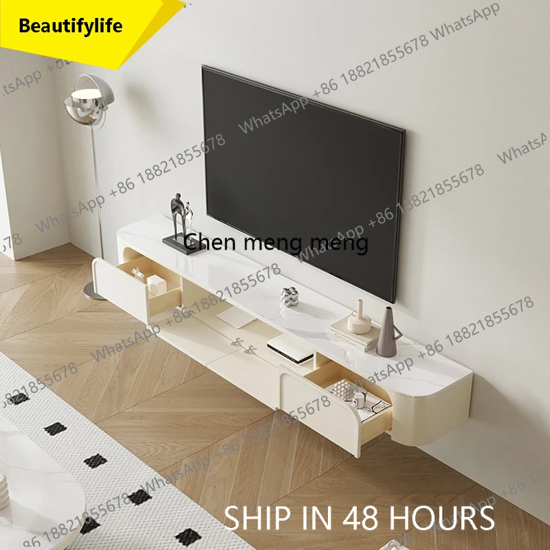 Suspension Tv Stand Cream Wind Modern Minimalist Small House Hanging Living Room Light Luxury Wall-Mounted Tv Stand