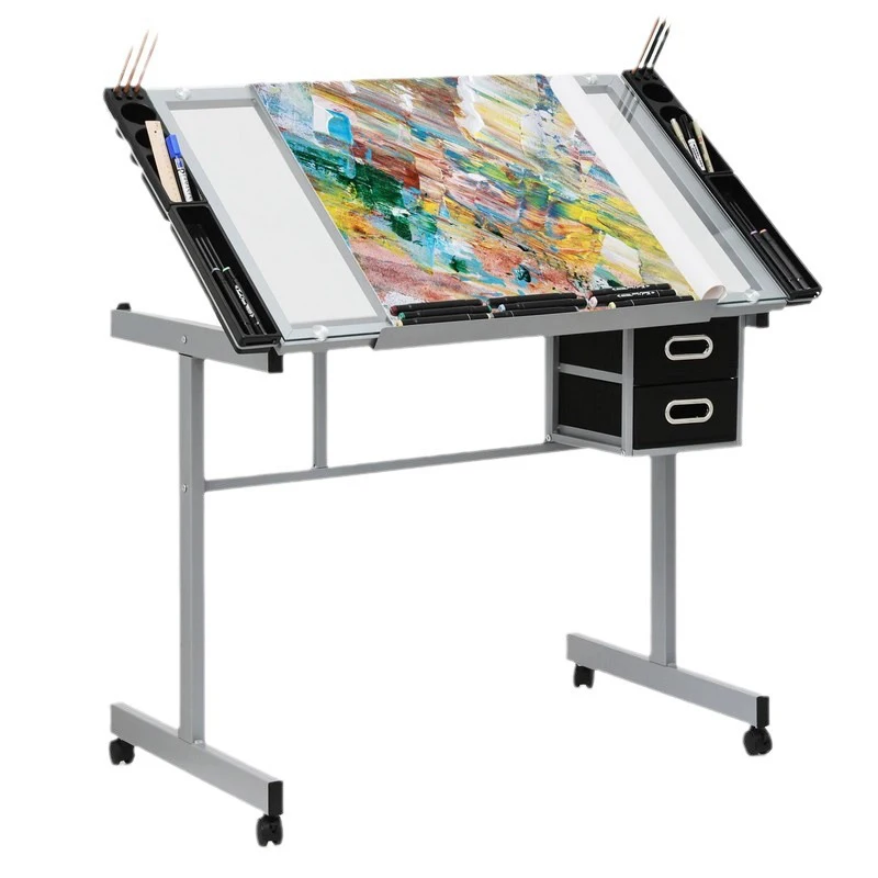 Height-Adjustable Drafting Table Artist's Desk for Painting Calligraphy Design Multi-Angle Adjustment Workstation