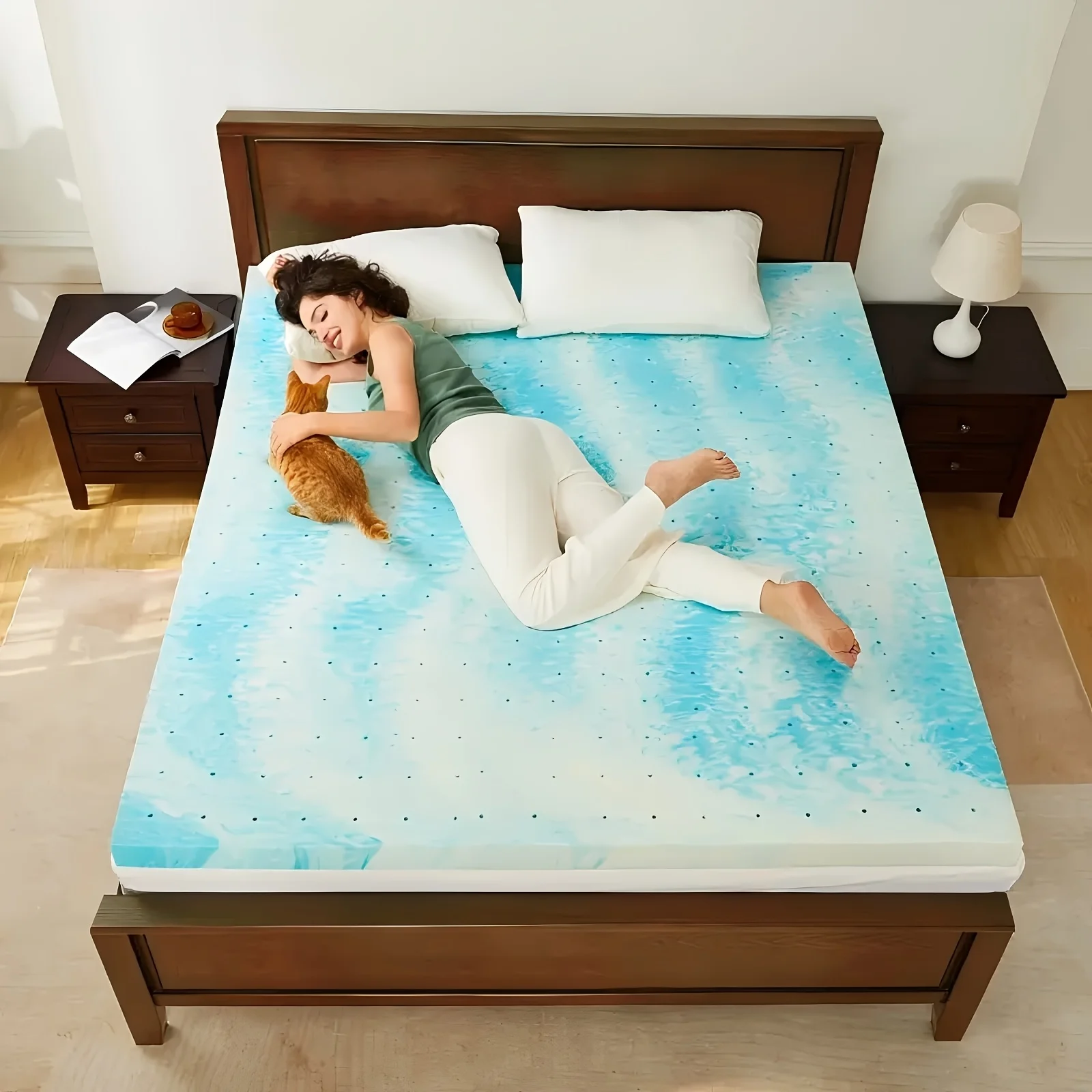 

3 Inch Memory Foam Mattress, Cooling Gel Memory Foam Mattress, Soft And Comfortable, 5 Sizes Can Meet Your Needs, Provide Quality Sleep, Ergonomic, Suitable for Home Bedroom