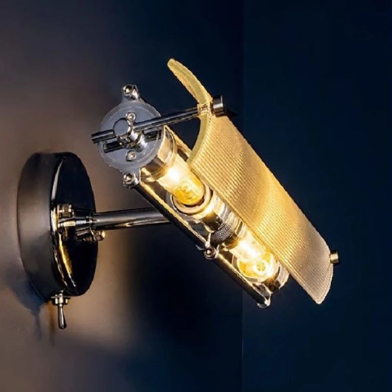 

Industrial Retro Adjustable Double-head Wall Lamp Designer Ambience Corridor Aisle Entrance Staircase Creative Acrylic LED Light