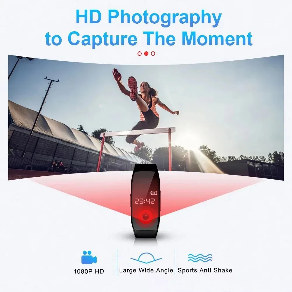 ساعة مسجل احترافية 1080P HD كاميرا الحركة الرياضية فيديو صوت ساعة محمولة كاميرا صغيرة مناسبة للاجتماعات الخارجية #3
