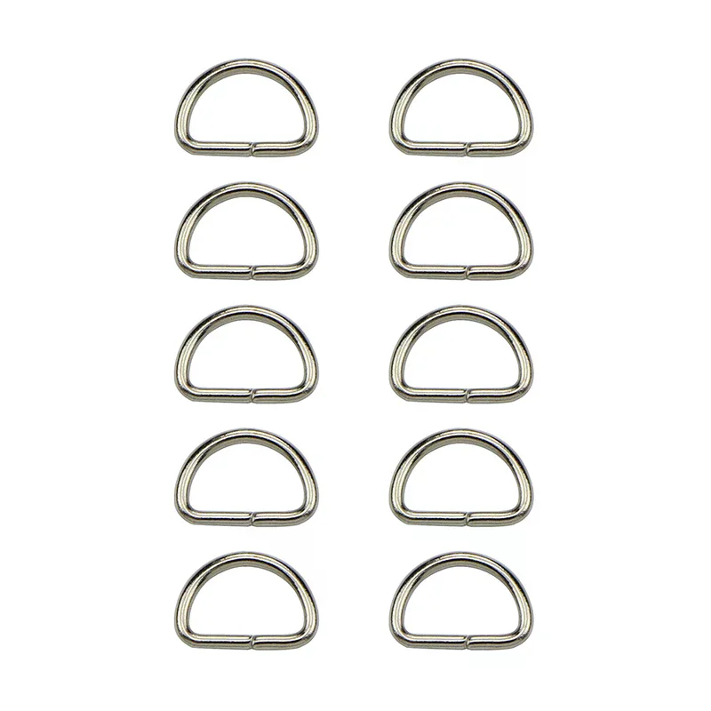 

10pcs Metal D Ring D-rings Purse Buckles for Bag Clothes Case Strap Web Belt Storage Organizer