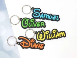 Custom Name Acrylic Keychain Personalized Multi Color Acrylic Keychain Stainless Steel Backpack Name Label Keychain Gift