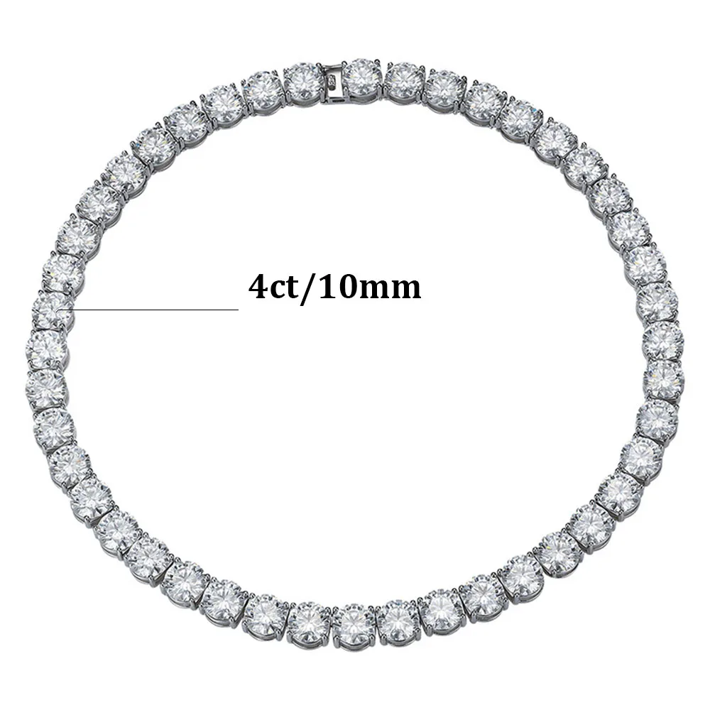 4ct 10mm D Color Moissanite Woman Pendant Sier Necklace For Women Chains Party Bridal Fine Jewelry 925sterling Silver Necklace