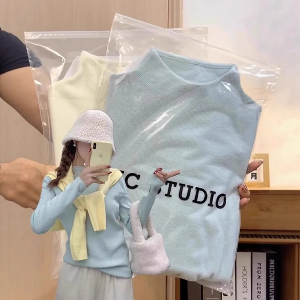 

2025 Solid Sweater Women Half Turtleneck Knitted Pullovers Harajuku Korean Soft Warm Knitwear Autumn Winter Fashion Slim Jumpers