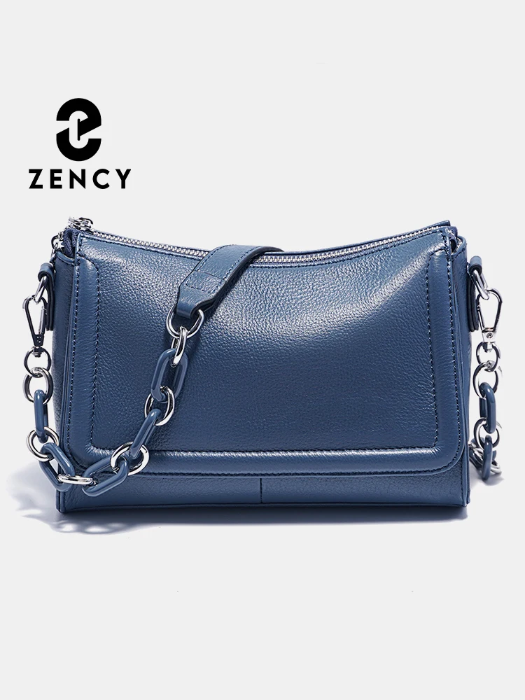 

Zency 2025 Acrylic Chain Handbag Soft Leather Top-Handle Women's Luxury Small Underarm Crossbody Bag White Fashion Shoulder