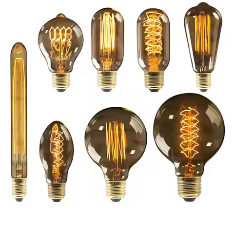 Retro Edison Bulb E27 220V 40W ST64 G80 G95 G125 Ampoule Vintage Edison Bulb Incandescent Lamp Filament Light Bulb Home Decor
