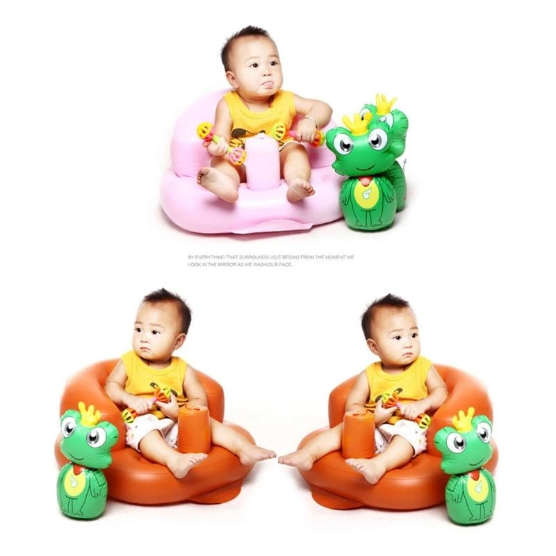Portable Baby Learning for Seat Inflatable Bath Chair PVC Sofa Shower Stool for Playing Eating Bathing Lounging 15UB view 4